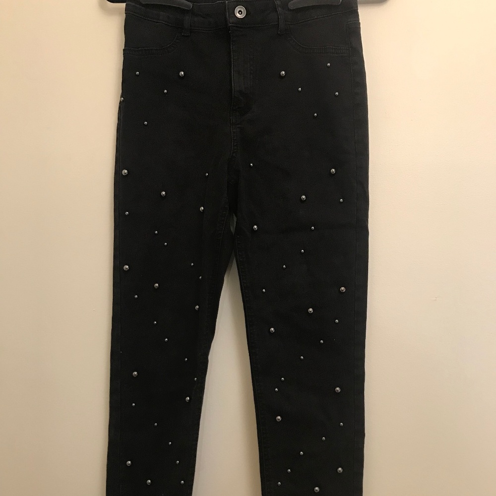 black beaded jeans